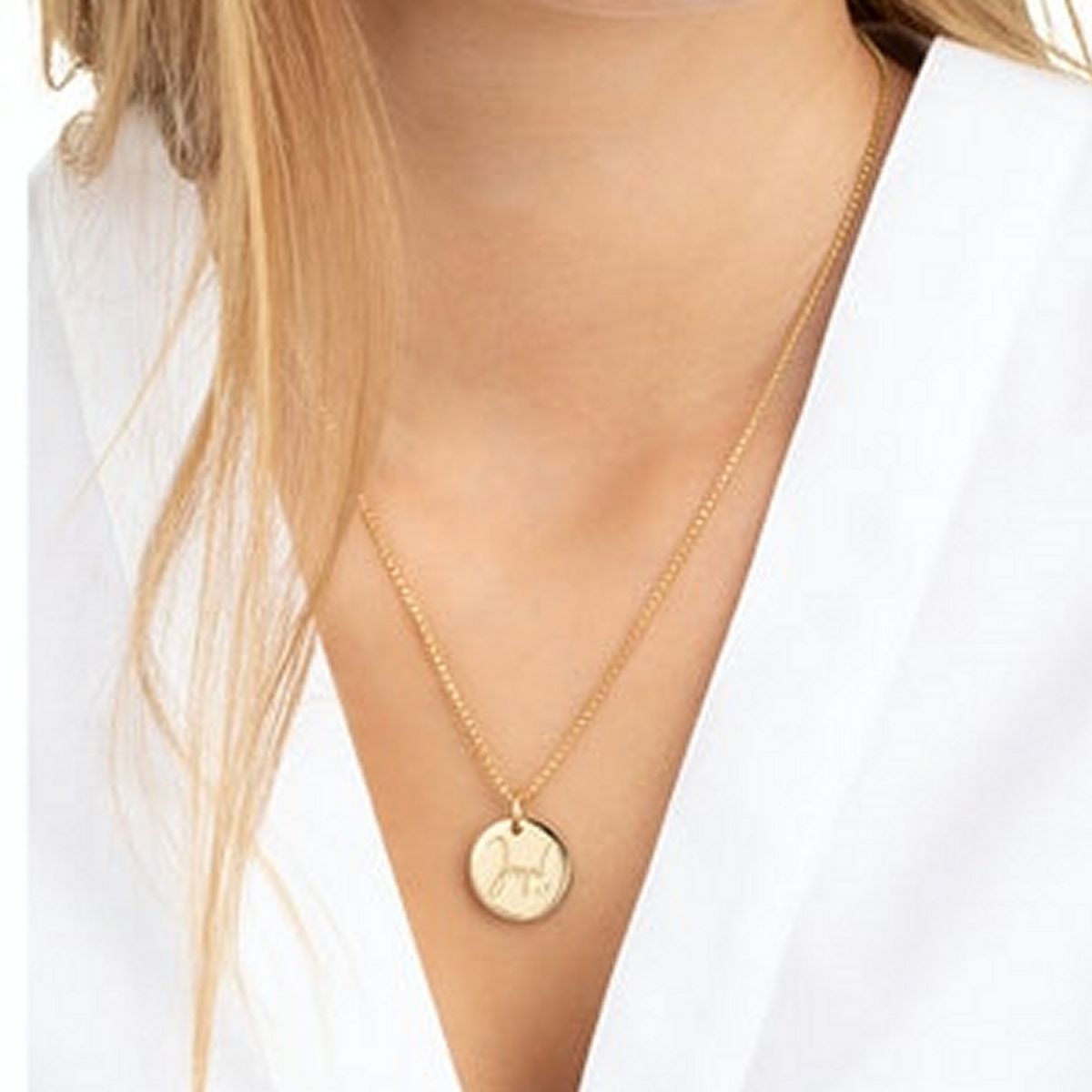 Joop Damen Kette Halskette – Markenuhren24 2027692 rundem Silber mit Anhänger Gold