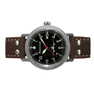 Aristo Herren Messerschmitt Uhr Fliegeruhr ME-44L Leder