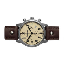 Laden Sie das Bild in den Galerie-Viewer, Aristo Herren Messerschmitt Uhr Chronograph Fliegeruhr ME-4544-BL Leder