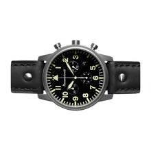 Laden Sie das Bild in den Galerie-Viewer, Aristo Herren Messerschmitt Uhr Chronograph Fliegeruhr ME-4544-SL Leder