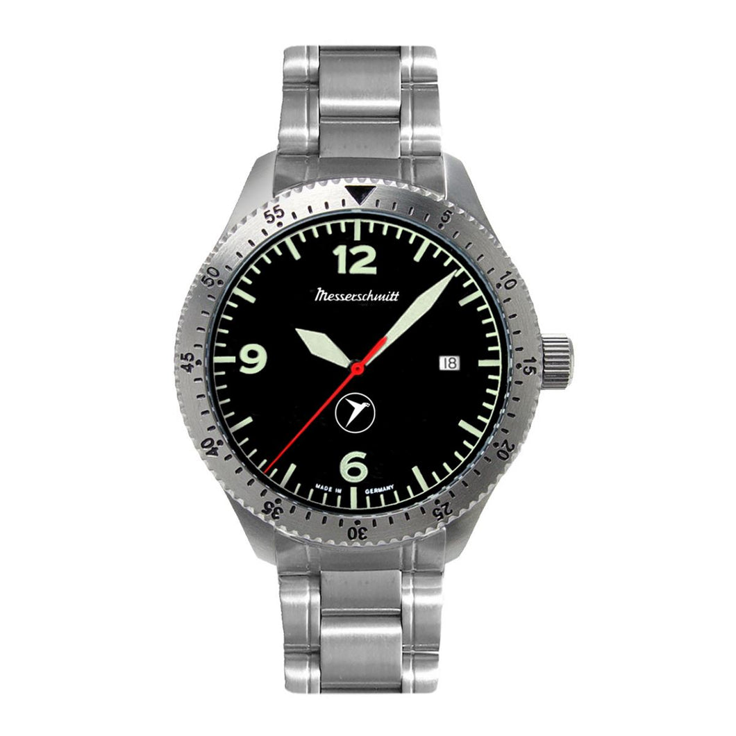 Aristo Herren Messerschmitt Uhr Fliegeruhr ME-98152MB Edelstahl