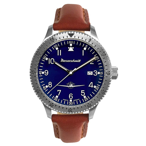 Aristo Herren Messerschmitt Uhr Fliegeruhr ME-108DR-L Leder