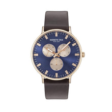 Laden Sie das Bild in den Galerie-Viewer, Kenneth Cole New York Herren Uhr Armbanduhr Leder KC14946002